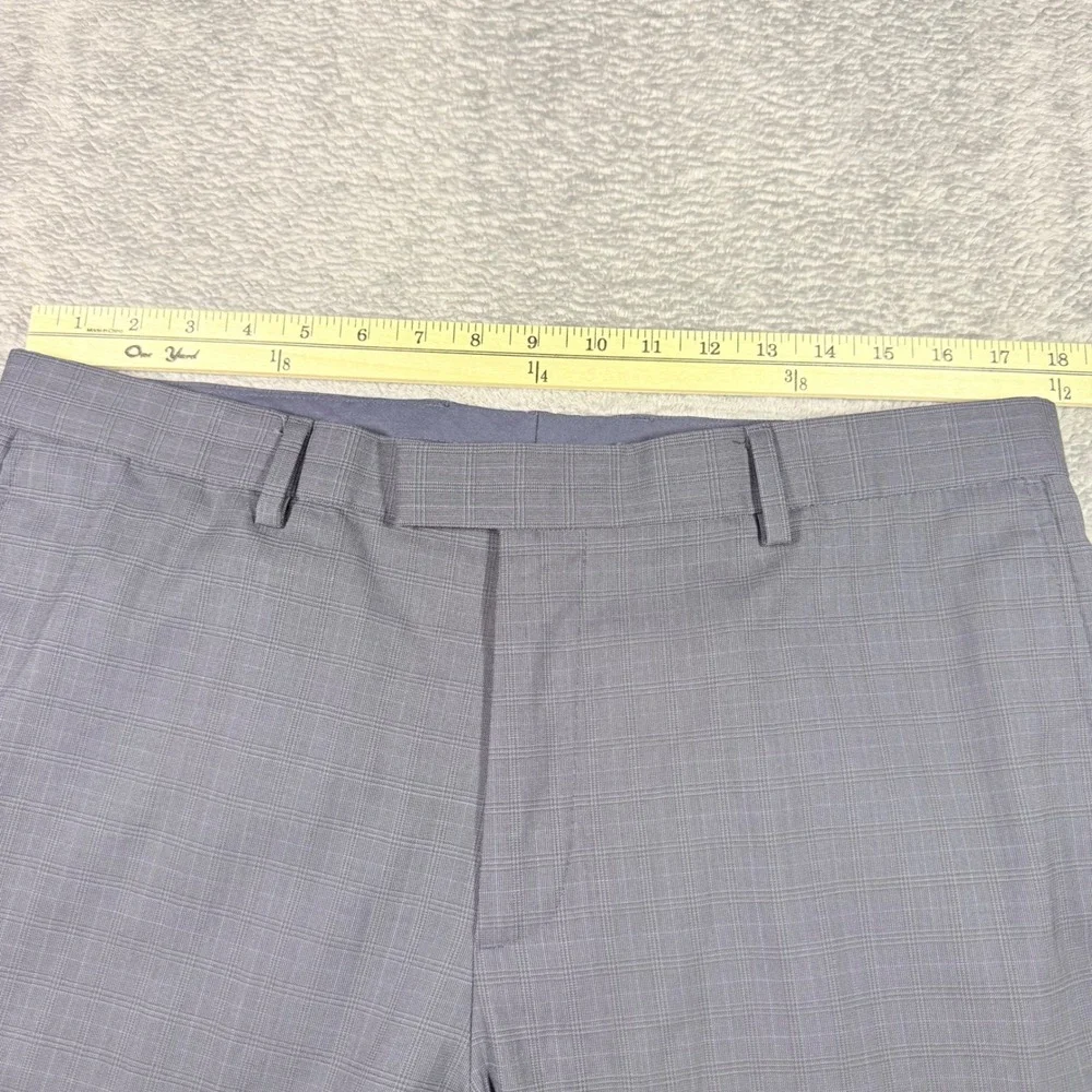 Banana Republic Slim Fit Grey Glen Plaid Marzotto Italian Wool Dress Pants 36x34
